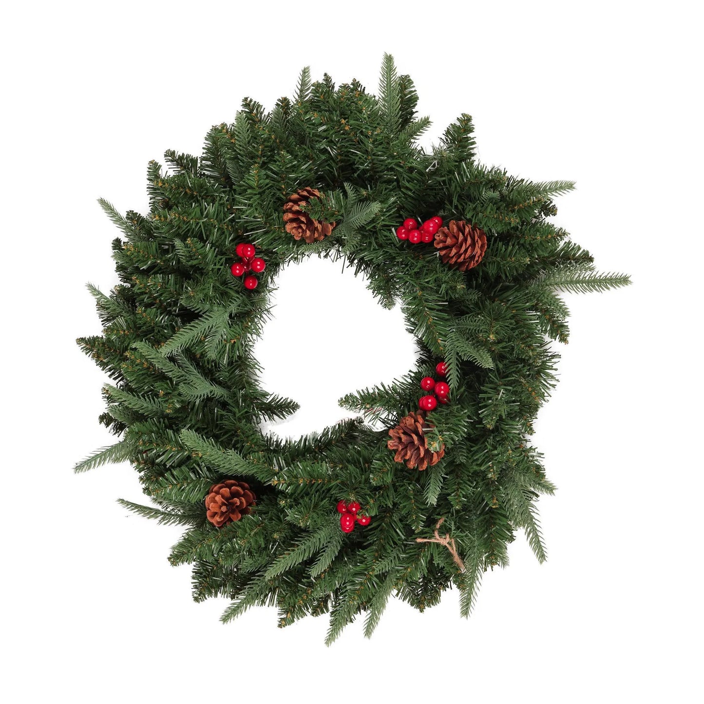 Corona Navideña con Piñas y Berries 60 cm