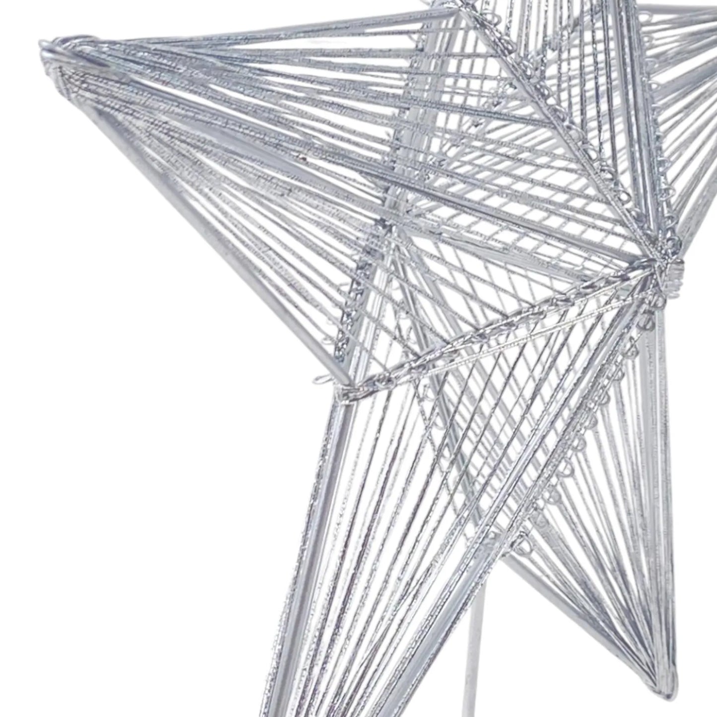 Estrella Decorativa Plateada para tope de árbol