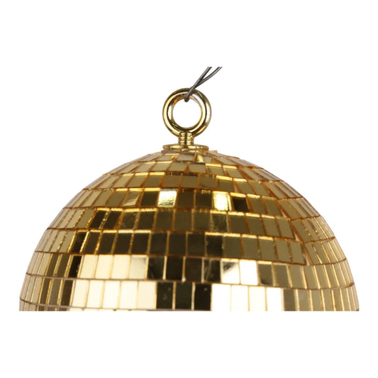 Esfera Decorativa Tipo Bola Disco Dorada – 12 cm