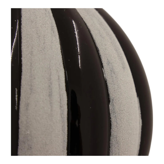 Esfera Decorativa Rayada Rojo con Negro – 20 cm