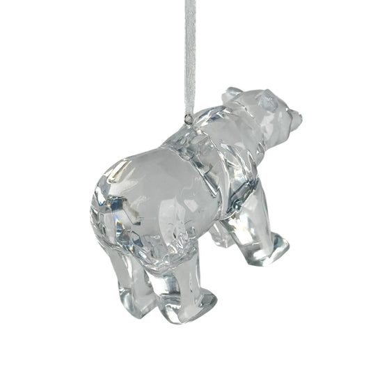 Adorno Navideño Oso de Acrílico Transparente