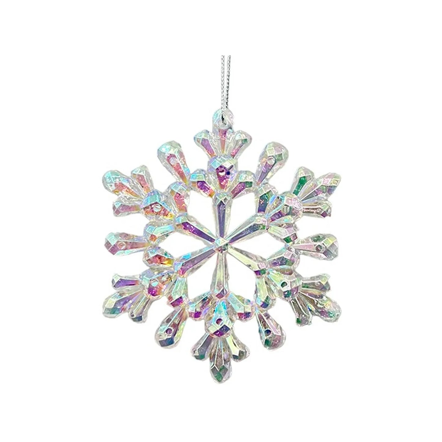 Adorno Copo de Nieve Acrílico Iridiscente