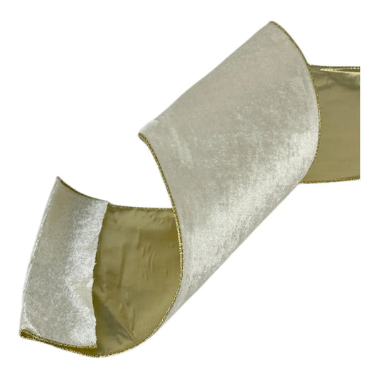 Listón Dorado Champagne 15 cm ancho – Decoración Navideña