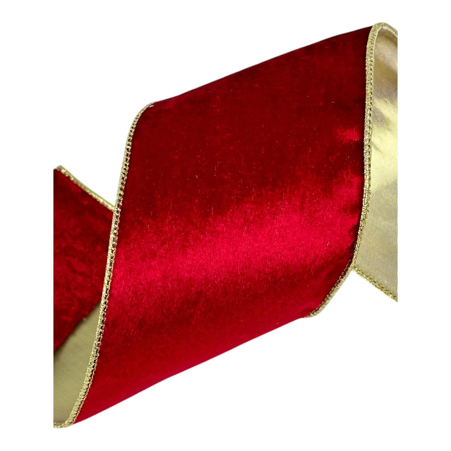 Listón Rojo con Dorado 10 cm ancho – Decoración Navideña
