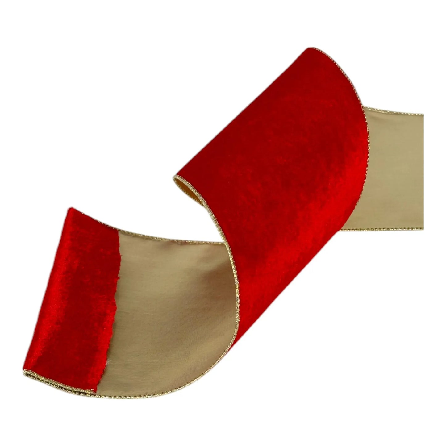 Listón Rojo con Dorado 15 cm ancho – Decoración Navideña