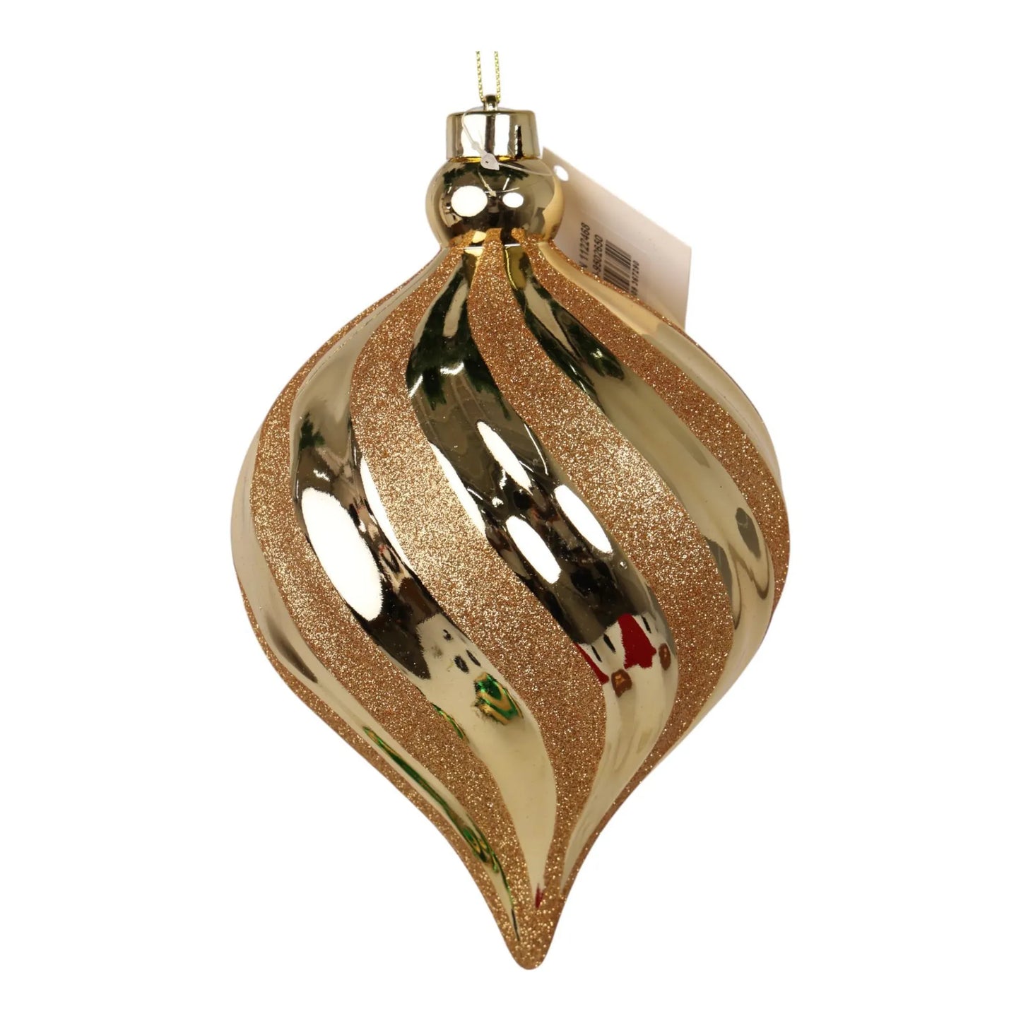 Adorno Colgante Gota Verde con Dorado 22cm