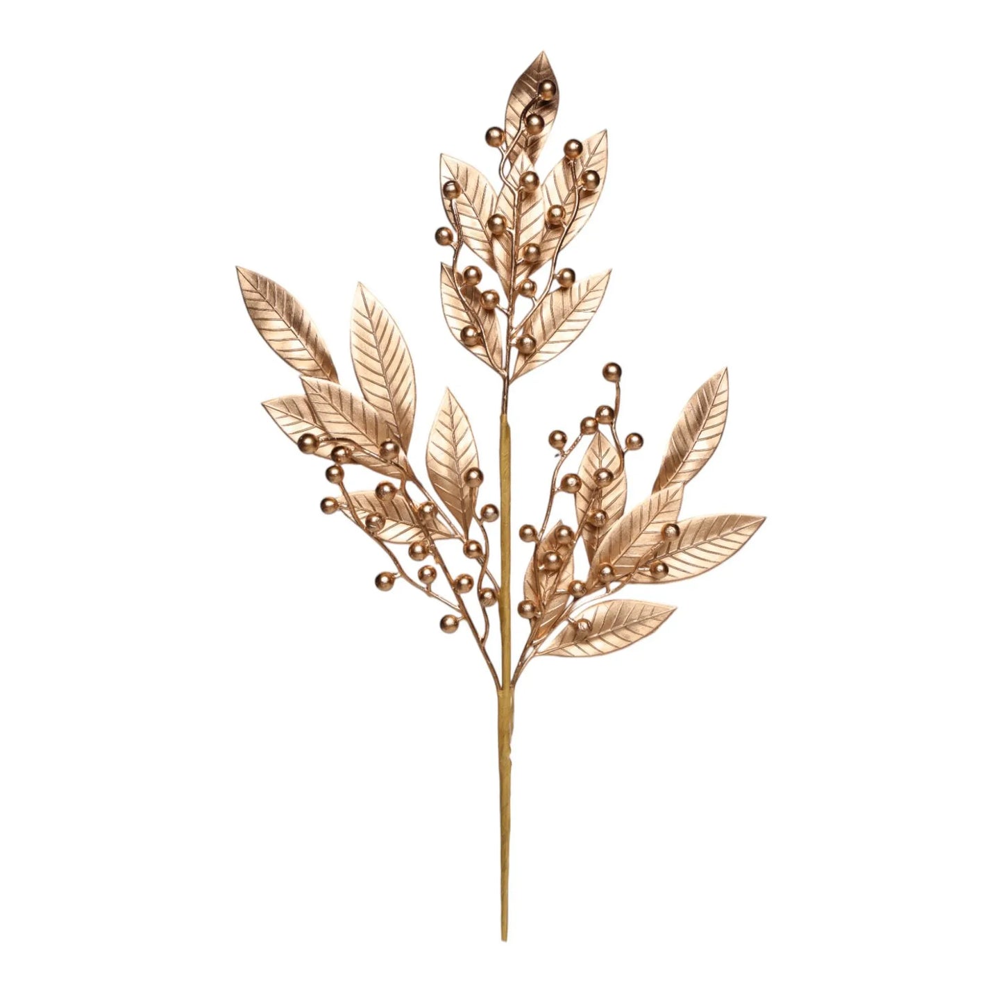 Follaje Decorativo Metálico con Berries – 60 cm