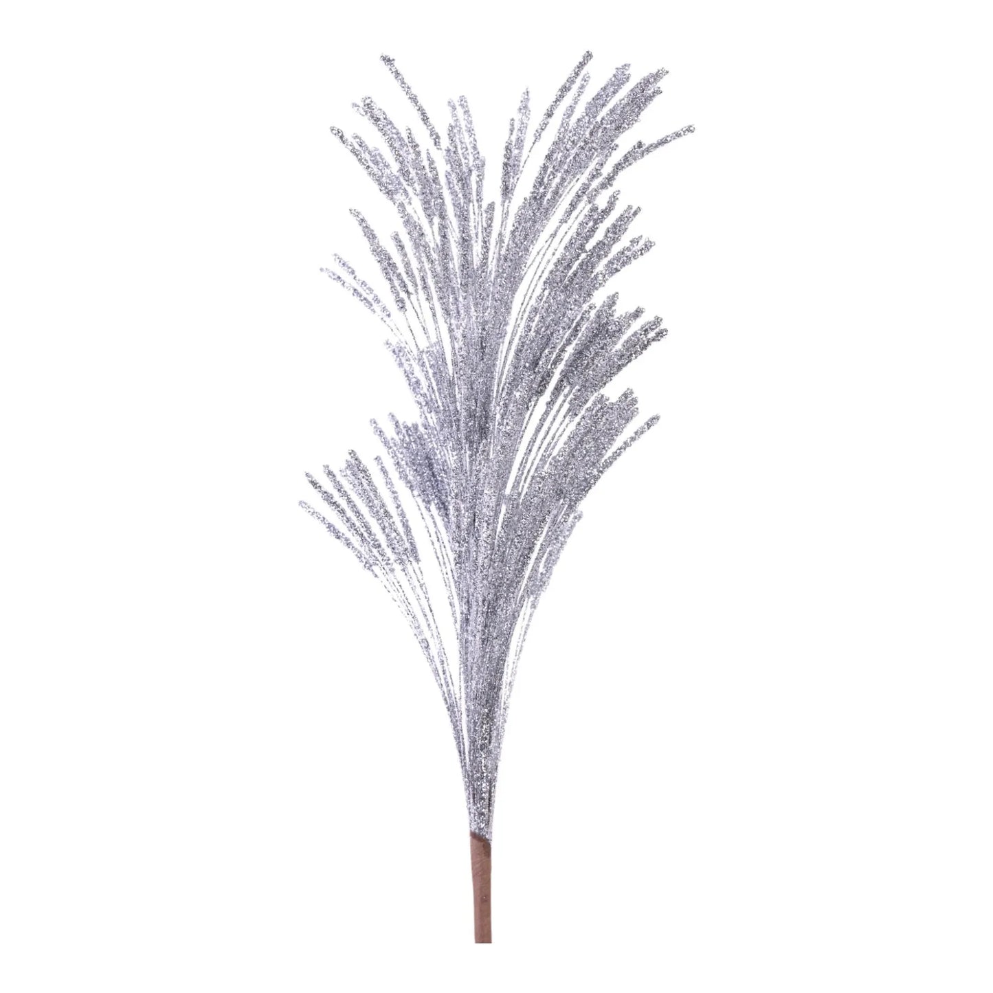 Follaje Decorativo Plateado con Brillos – 60 cm