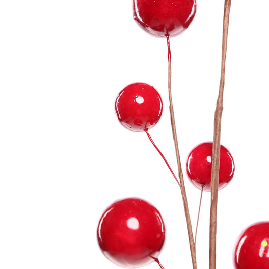 Rama Decorativa de Berries Rojas Brillantes – 65 cm