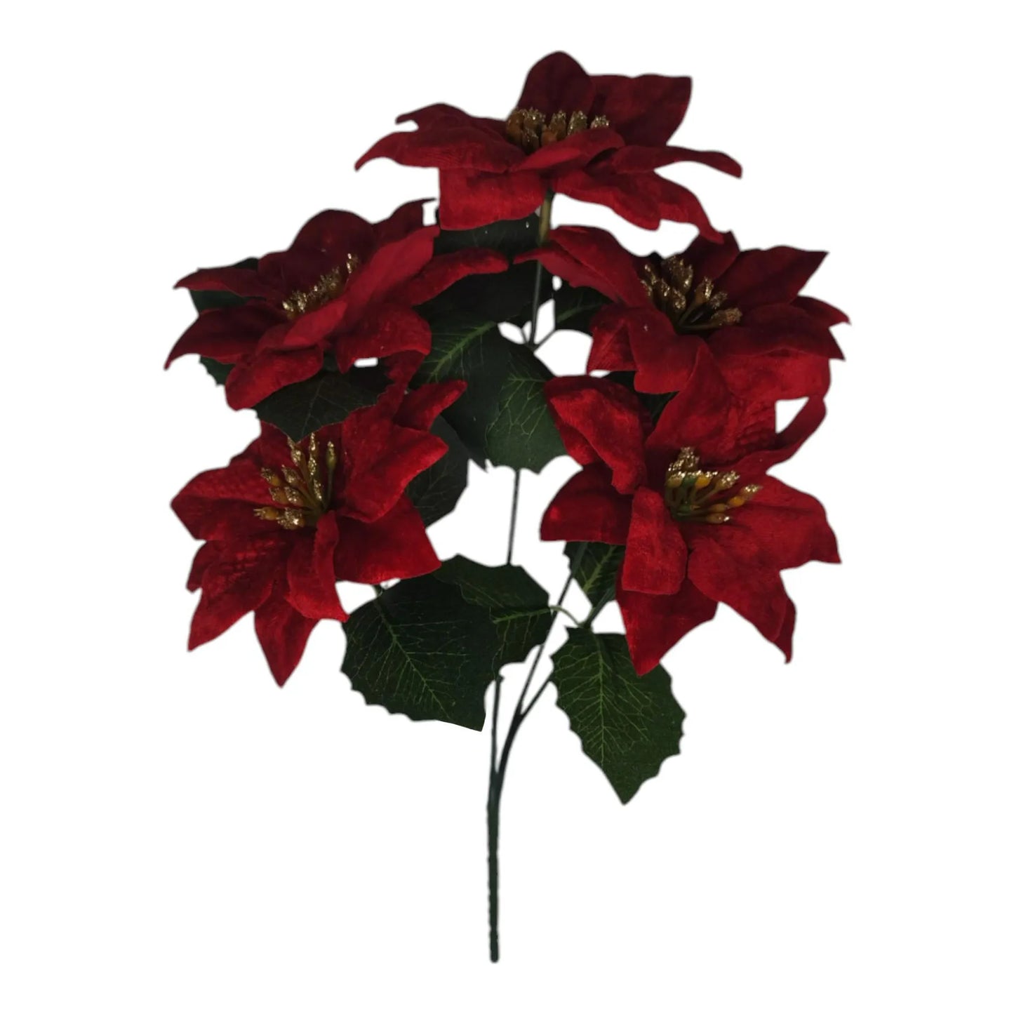 Ramo Decorativo de Nochebuenas Rojas – 30 cm