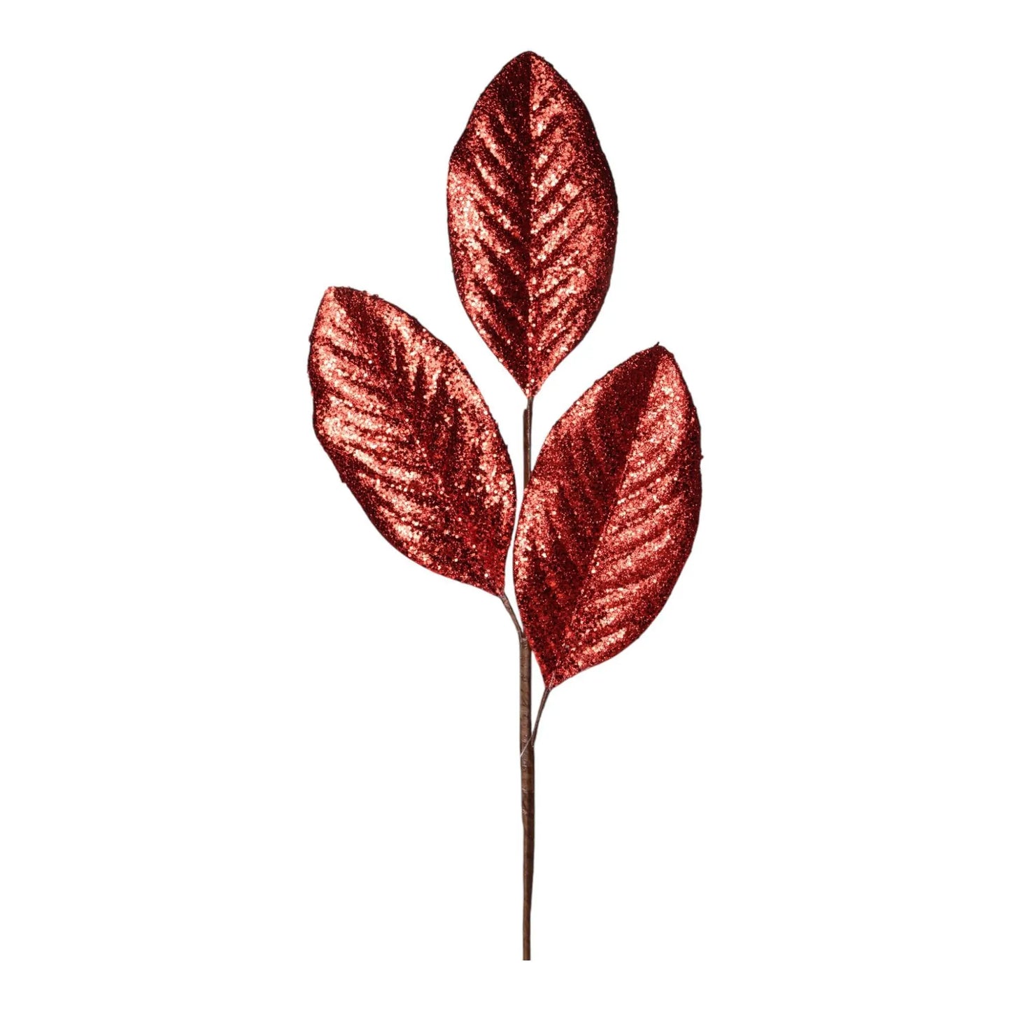 Rama Decorativa Dorada con Hojas Escarchadas – 74 cm