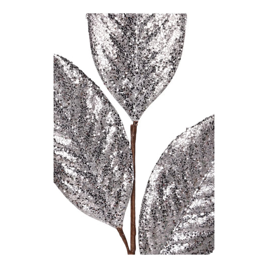 Rama Decorativa Dorada con Hojas Escarchadas – 74 cm