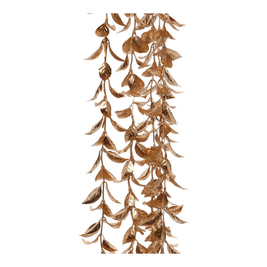 Guirnalda Decorativa Dorada Champagne con Escarcha – 83 cm