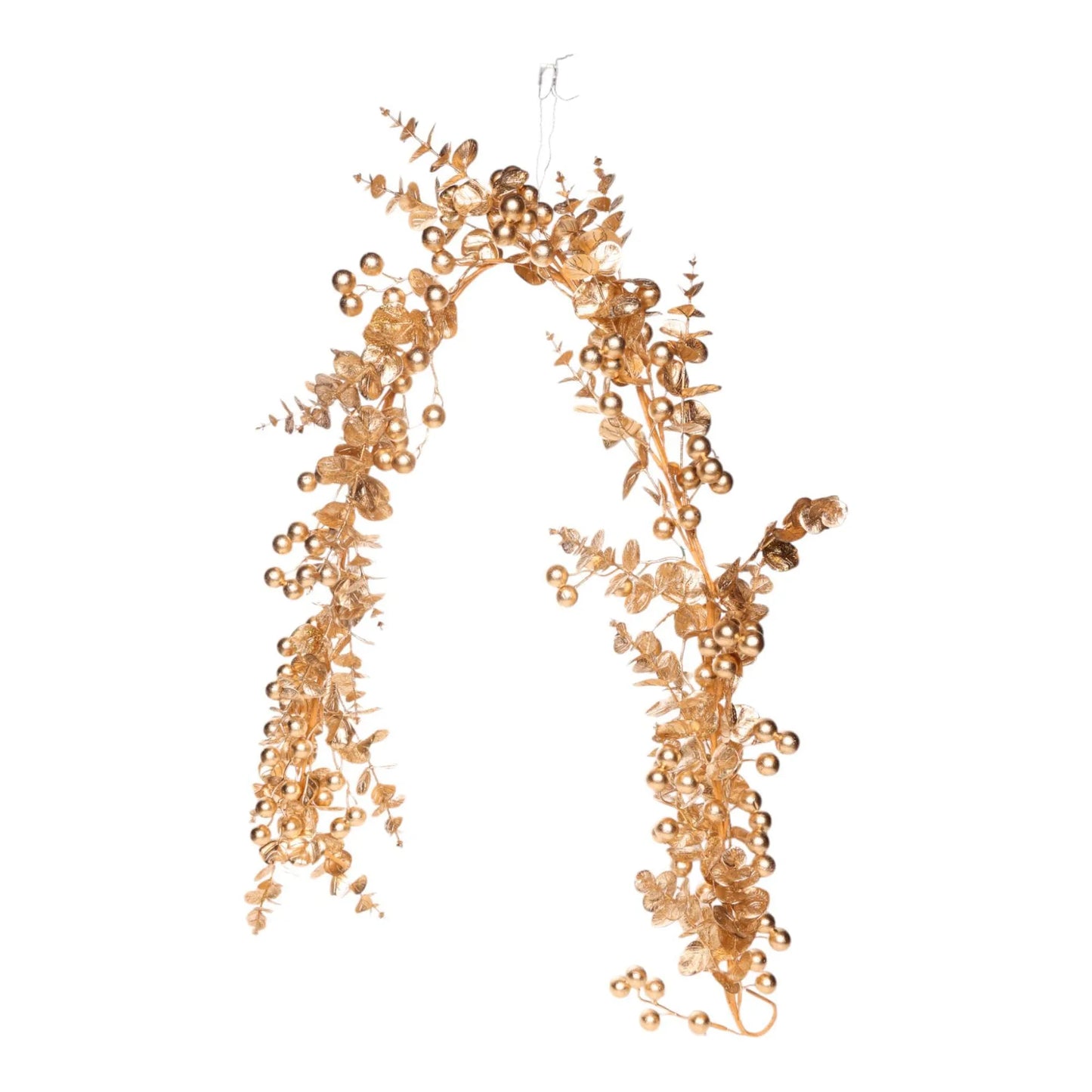 Guirnalda Decorativa Dorada con Esferas y Hojas – 180 cm