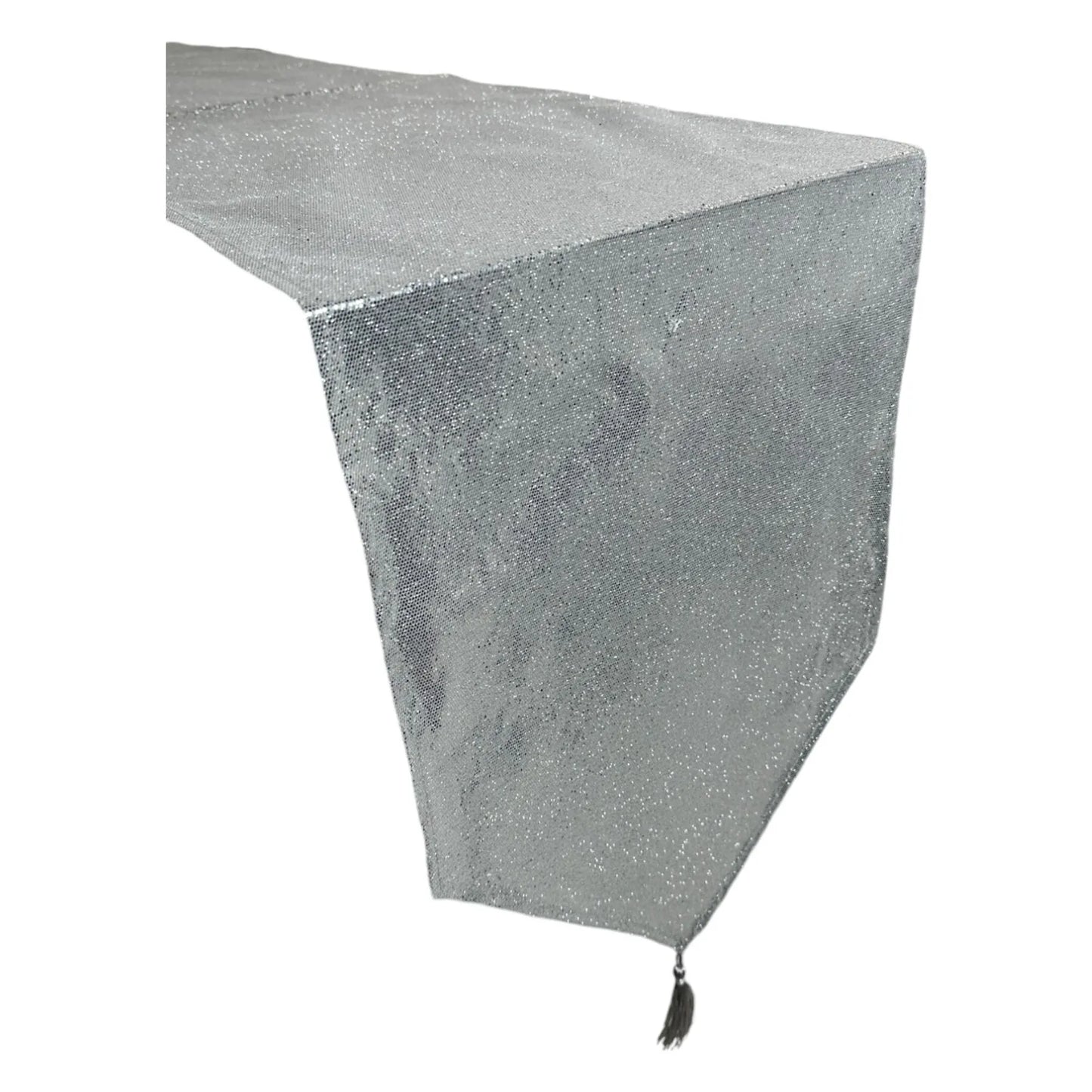 Camino de Mesa Navideño Plateado con Glitter - 180 cm