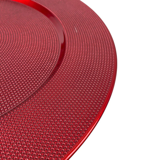 Portaplato Rojo Texturizado - 33 cm