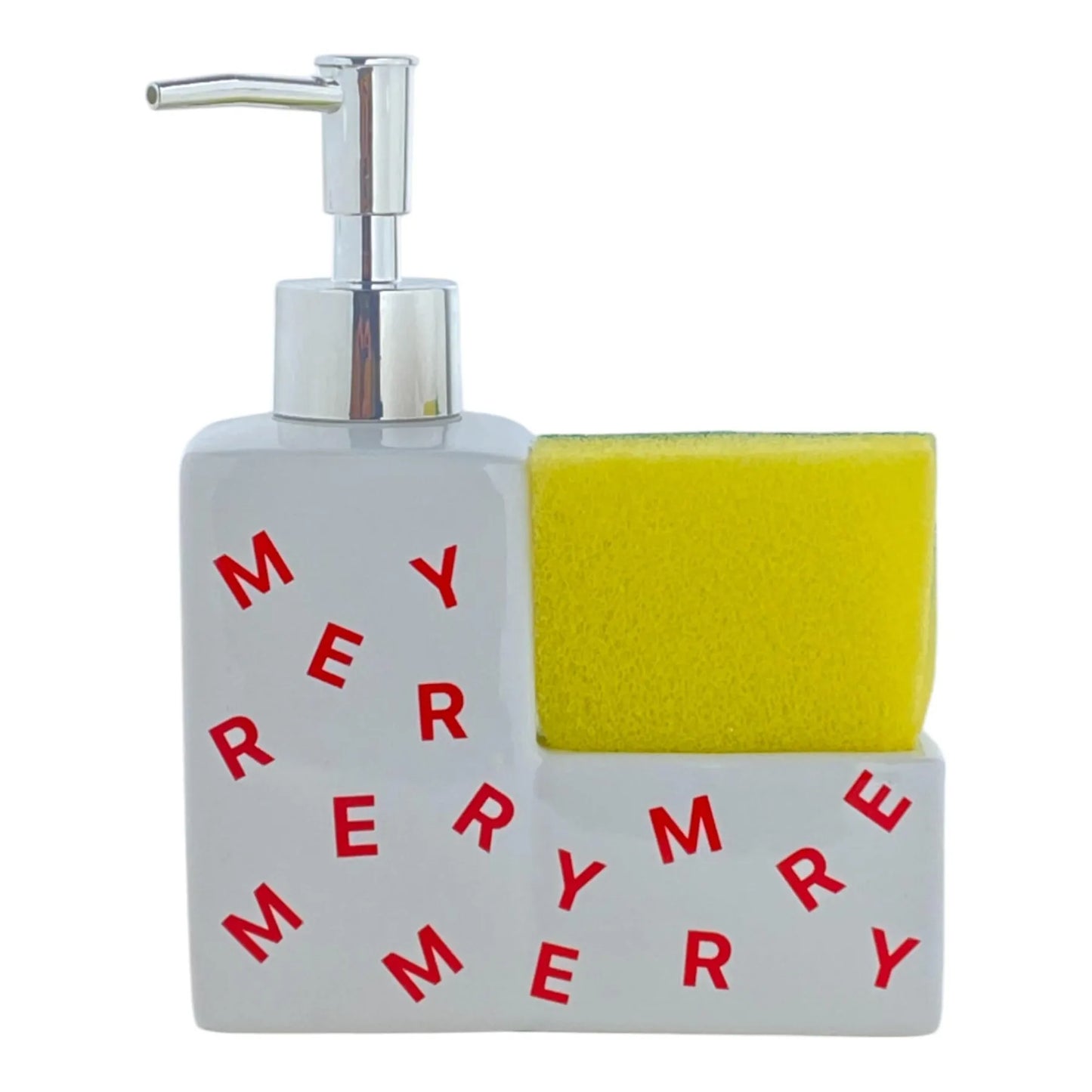 Dispensador de Jabón con Esponja y Diseño Navideño "Merry"