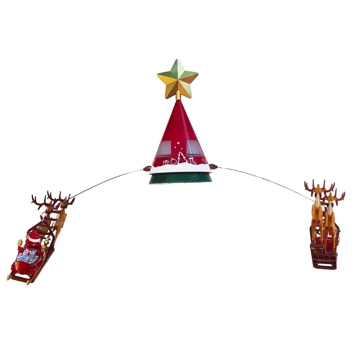 Punta de Árbol “Santa en Trineo” con Luz y Música