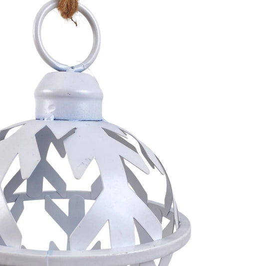 Cascabel colgante blanco calado - 15 cm