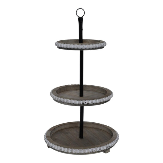 Repisa decorativa de madera con 3 niveles