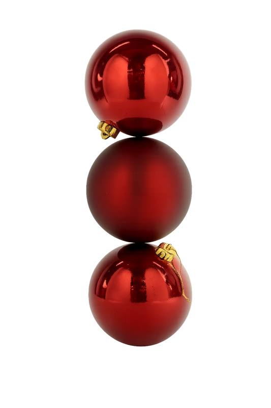 Juego de Esferas Rojas Set 3 piezas – 12 cm