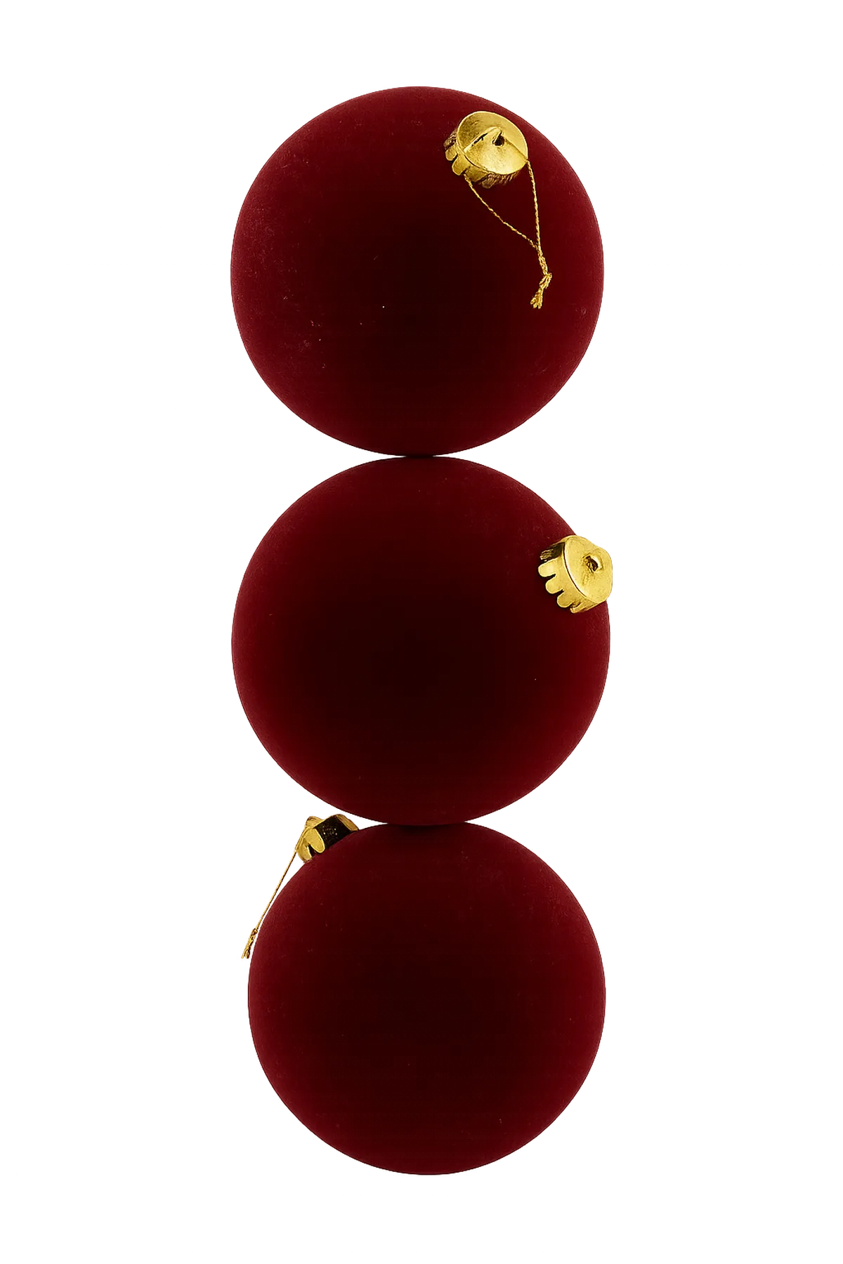 Juego de Esferas de Terciopelo Vino Set de 3 piezas – 12 cm