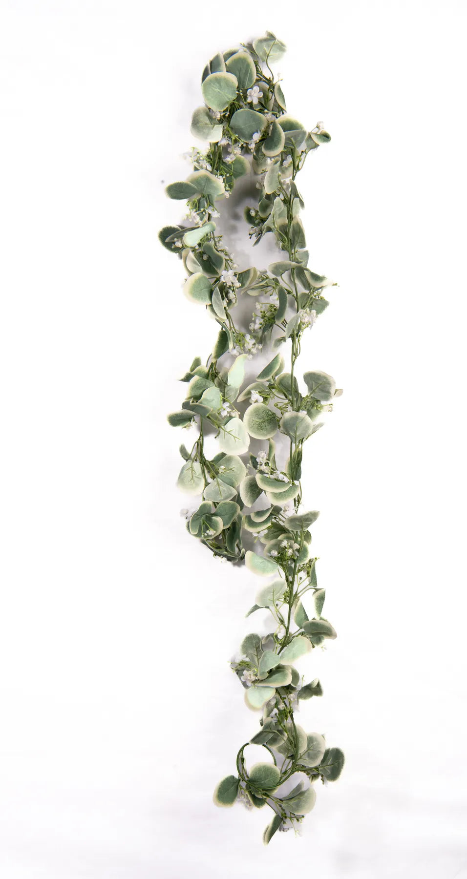 Guirnalda Artificial Verde de 190 cm con Flores Blancas | Decoración Natural y Sofisticada