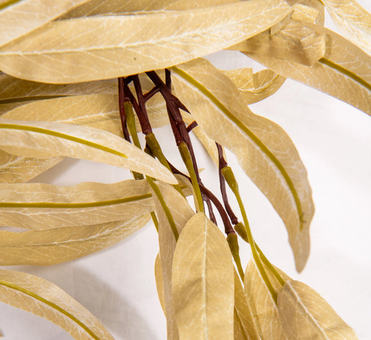 Guirnalda Decorativa de Hojas Beige 180 cm – Follaje Sintético Estilo Seco para Interior y Eventos