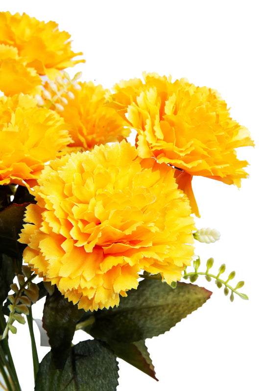 Ramo de Clavelina Artificial Amarilla 10 Cabezas