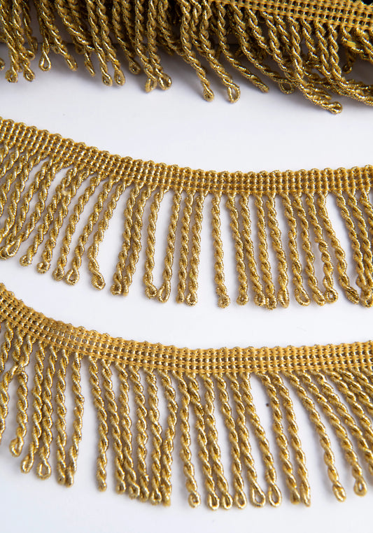 Fleco Lurex Trenzado Dorado 5 cm – Rollo de 5 Metros