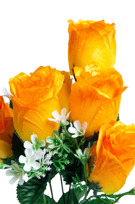 Ramo de Rosas Artificiales Botón Ondulado