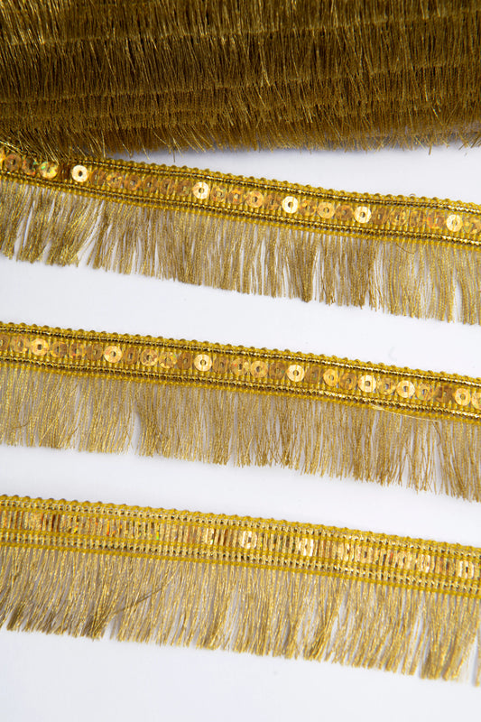 Galón Metalizado con Fleco y Lentejuela 3 cm – Rollo de 18 Metros