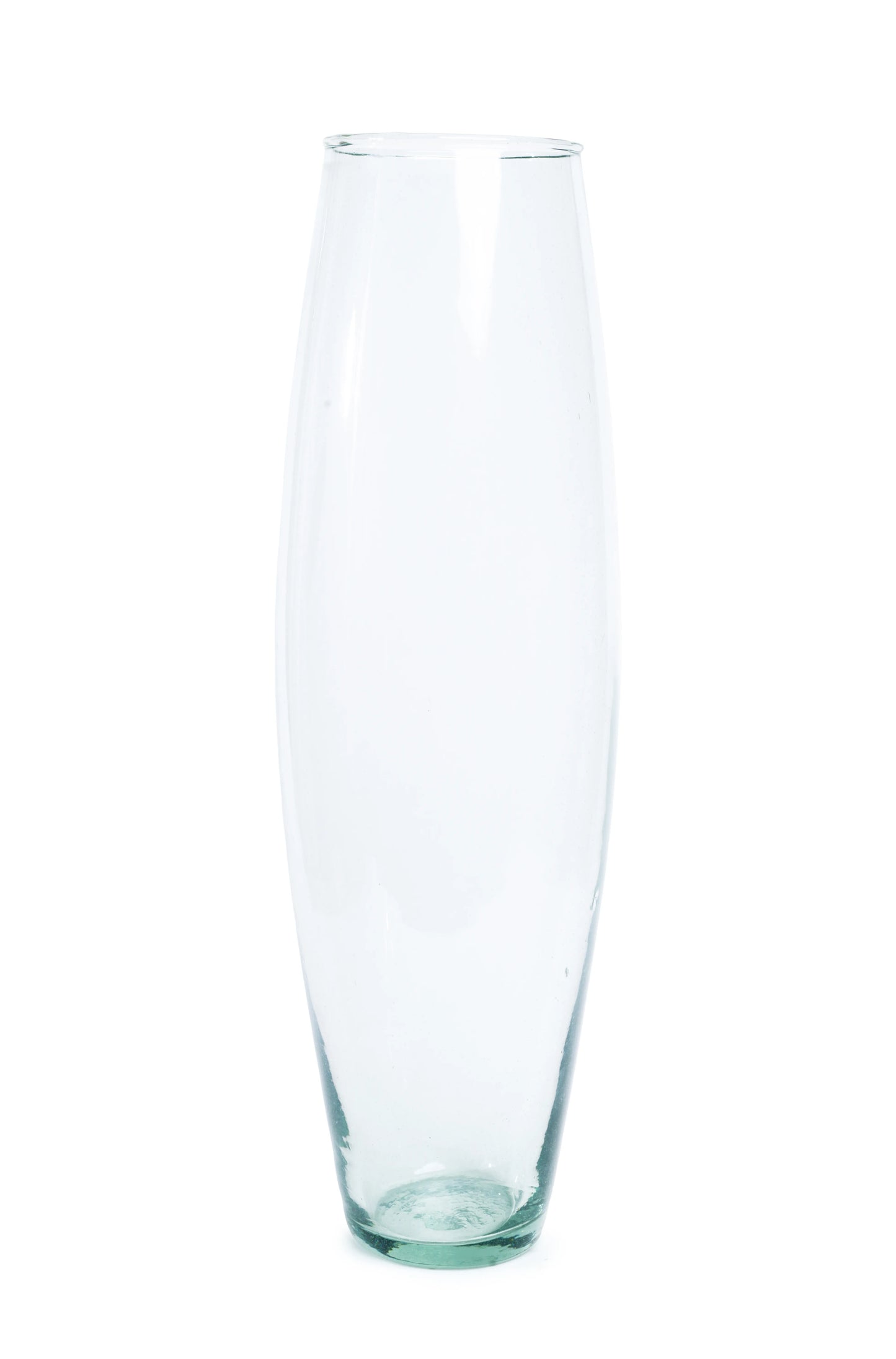 Florero de Vidrio Óvalo Transparente 14 cm x 47 cm de alto