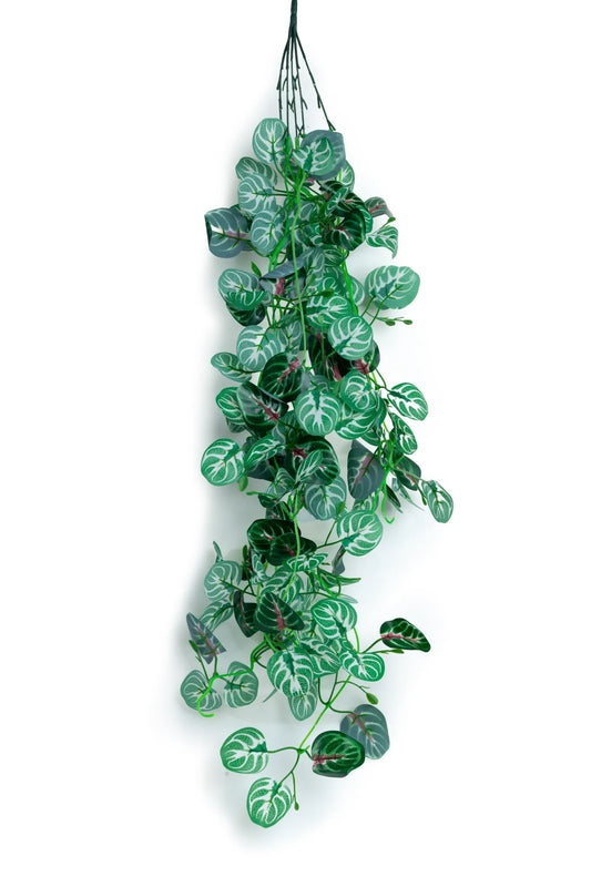 Follaje artificial colgante Hoja Deliciosa de 90 cm con hojas verdes de aspecto tropical y diseño colgante, ideal para decorar eventos, jardines, interiores y muros verdes.