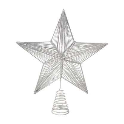 Estrella Decorativa Plateada para tope de árbol