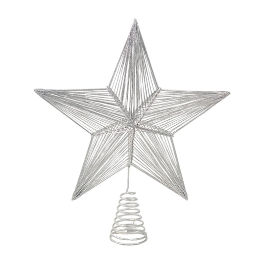 Estrella Decorativa Plateada para tope de árbol