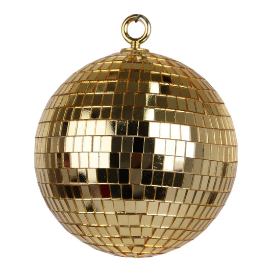 Esfera Decorativa Tipo Bola Disco Dorada – 12 cm