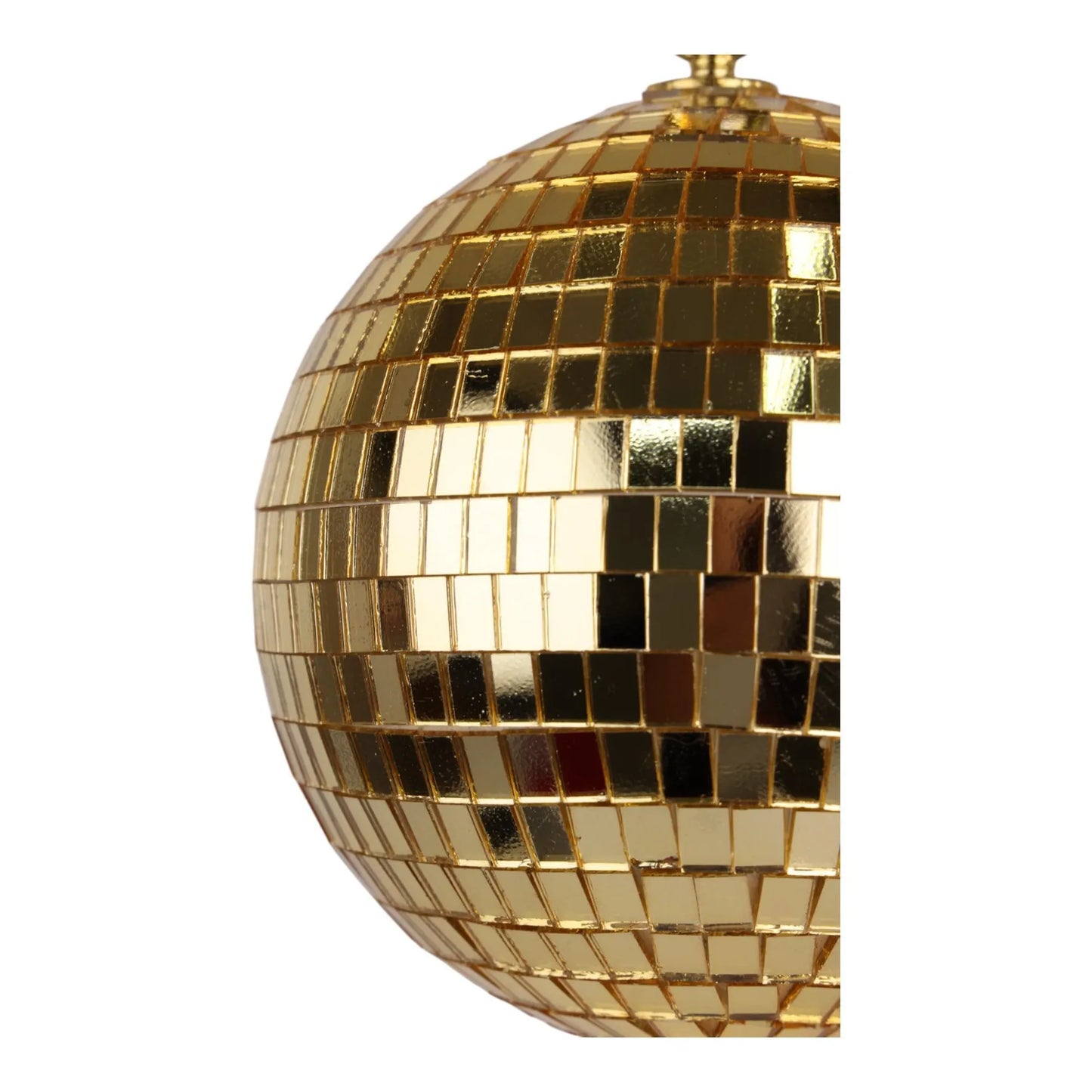 Esfera Decorativa Tipo Bola Disco Dorada – 12 cm