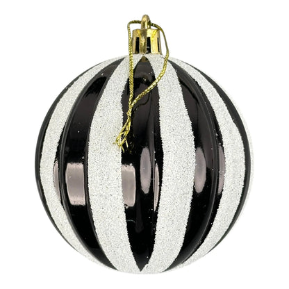 Juego de Esferas Negro y Dorado 10 piezas – 8 cm