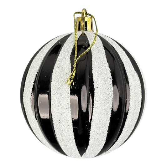 Juego de Esferas Negro y Dorado 10 piezas – 8 cm