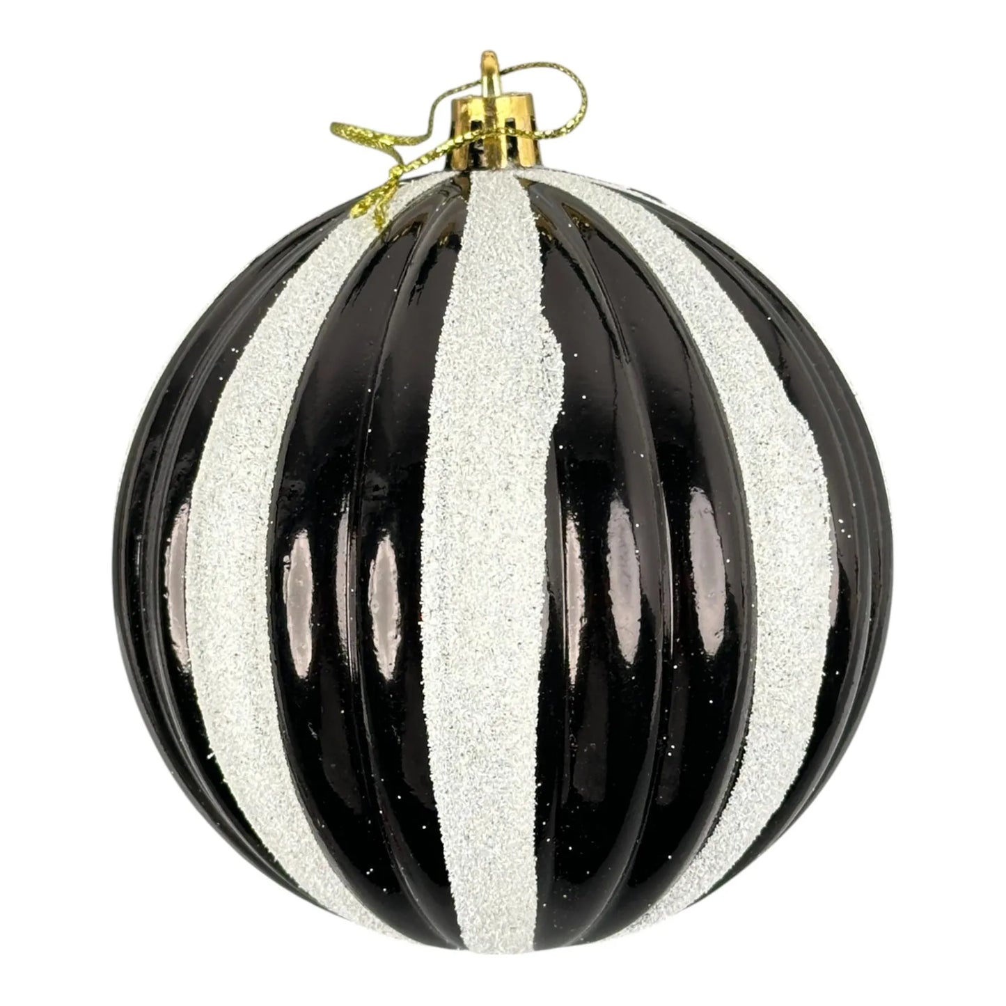 Juego de Esferas Negro y Dorado 6 piezas – 10 cm