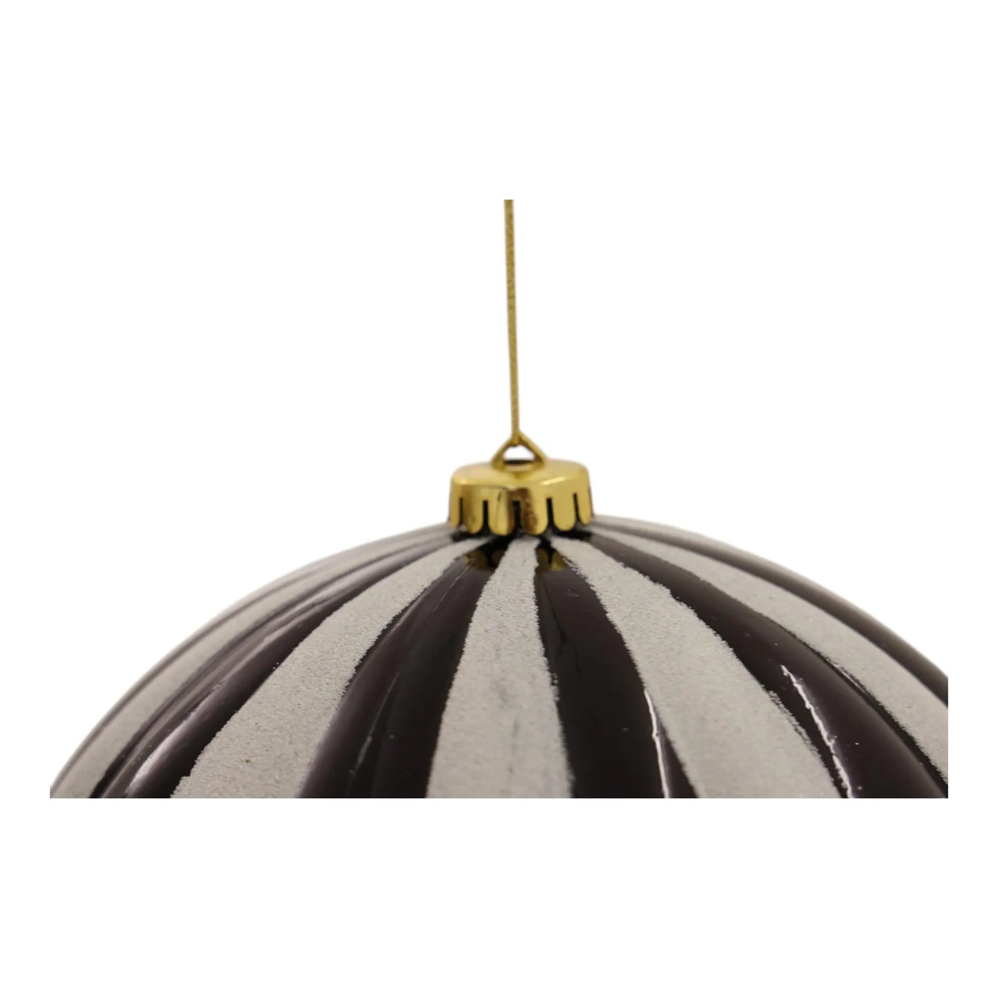 Esfera Decorativa Rayada Rojo con Negro – 20 cm