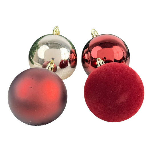 Juego de Esferas Rojo y Dorado 6 piezas – 10 cm