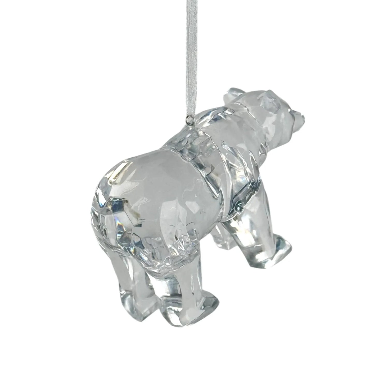 Adorno Navideño Oso de Acrílico Transparente