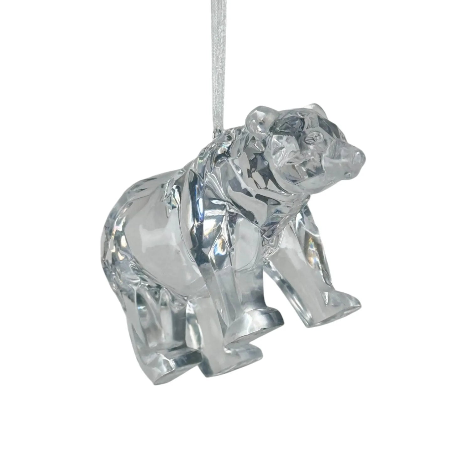 Adorno Navideño Oso de Acrílico Transparente