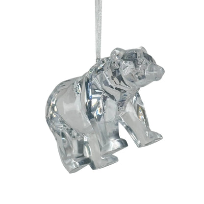 Adorno Navideño Oso de Acrílico Transparente