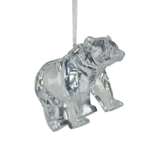 Adorno Navideño Oso de Acrílico Transparente