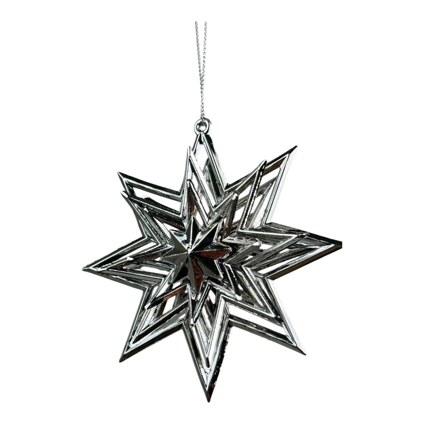 Adorno Estrella Plateada Decorativo