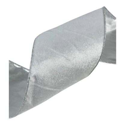 Listón Plata 10 cm ancho  – Decoración Navideña