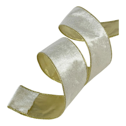 Listón Dorado Champagne 6.3 cm ancho – Decoración Navideña
